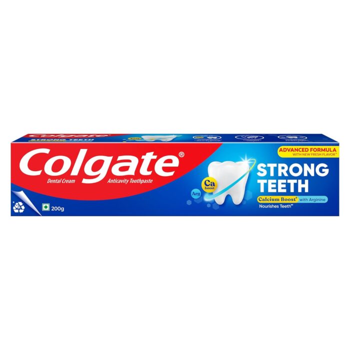 Colgate Strong Teeth Toothpaste with Amino Shakti for Cavity Protection - India's No.1 Toothpaste (200 g) - Image 1